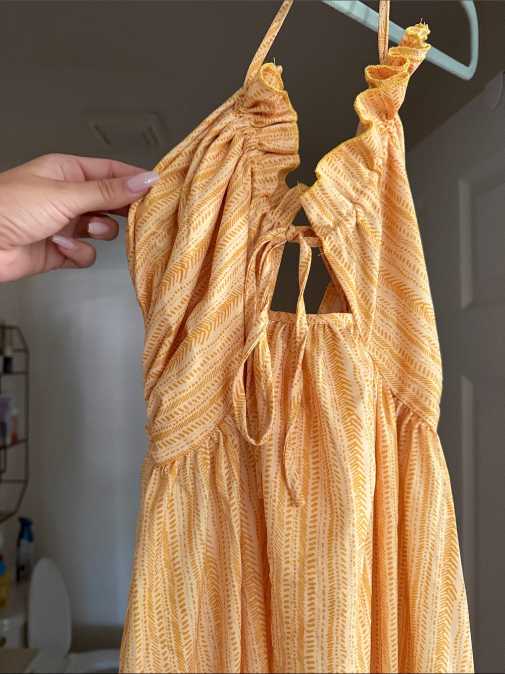Yellow Maxi Dress with Halter Neck